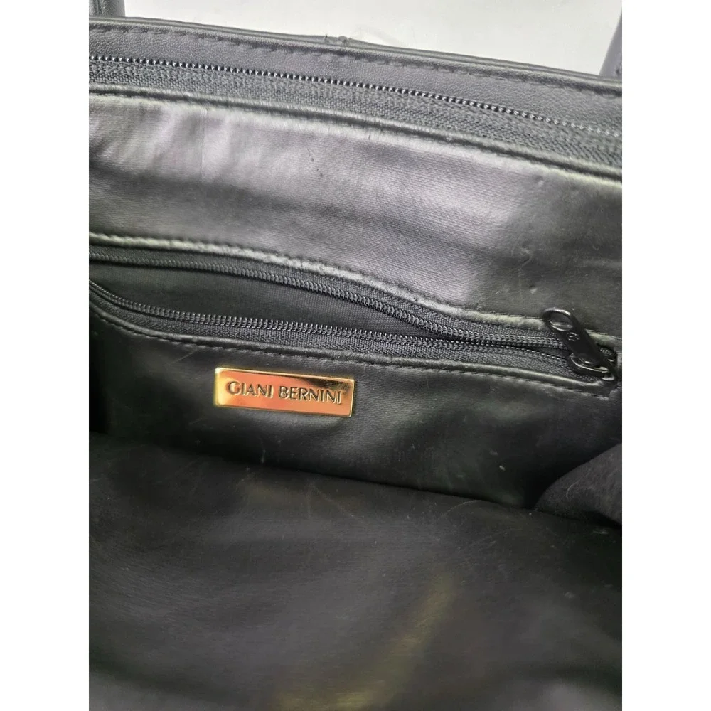 GIANI BERNINI Crossbody Shoulder Bag‎ Black Leather Handbag Classic Purse Vtg